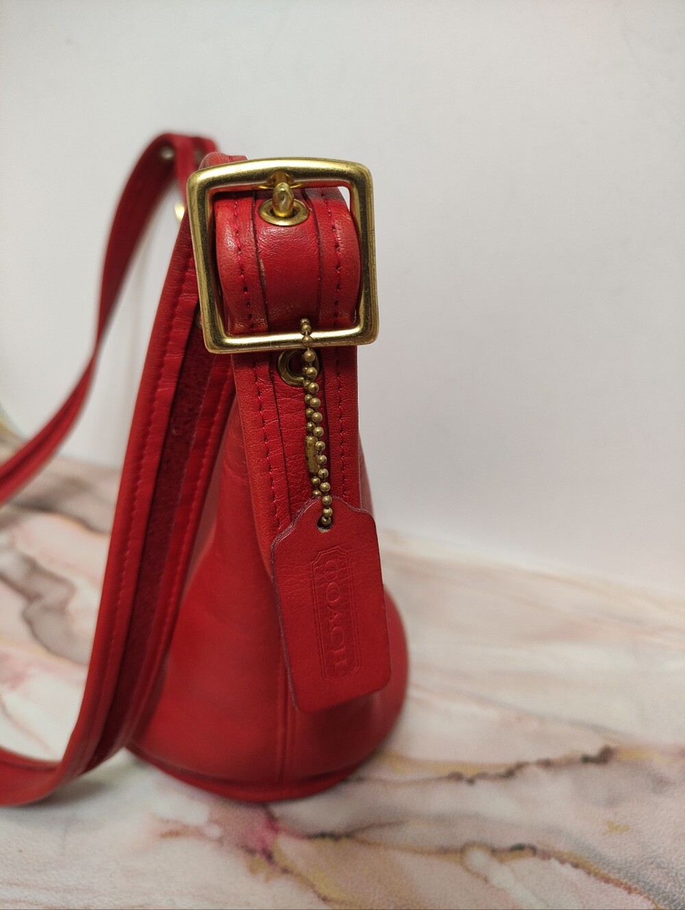 Vintage Coach 9019 Maggie Duffle Bag Red - Picture 4 of 12